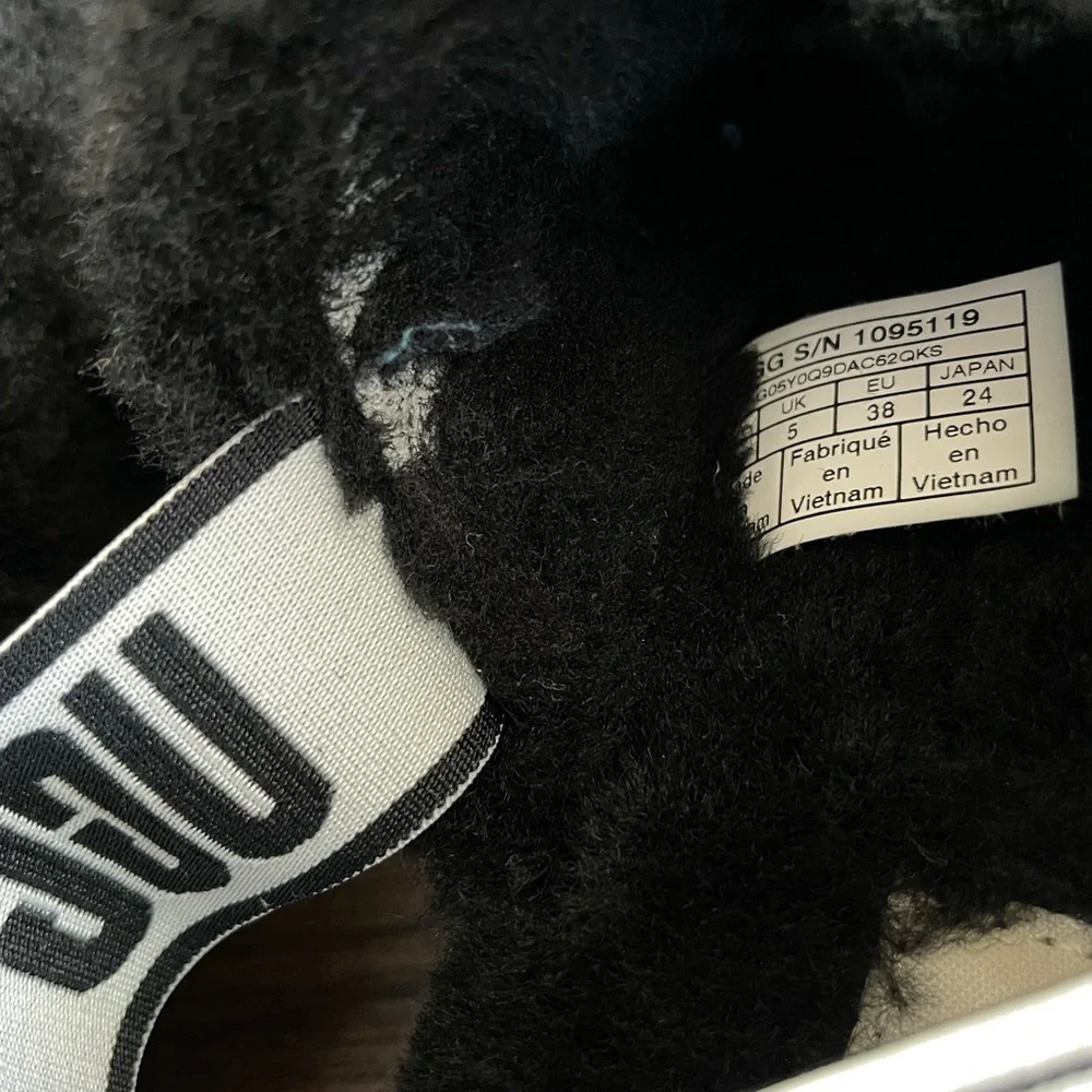 UGG Black Fluffy Sandals - Picture 8 of 8